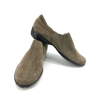 Vaneli Sport Women Taupe Suede Slip On Loafer Shoes Comfort Casual Size 5